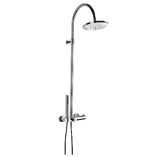 Fusion Chrome Thermostatic Shower Column w/ Diverter and Shower Head