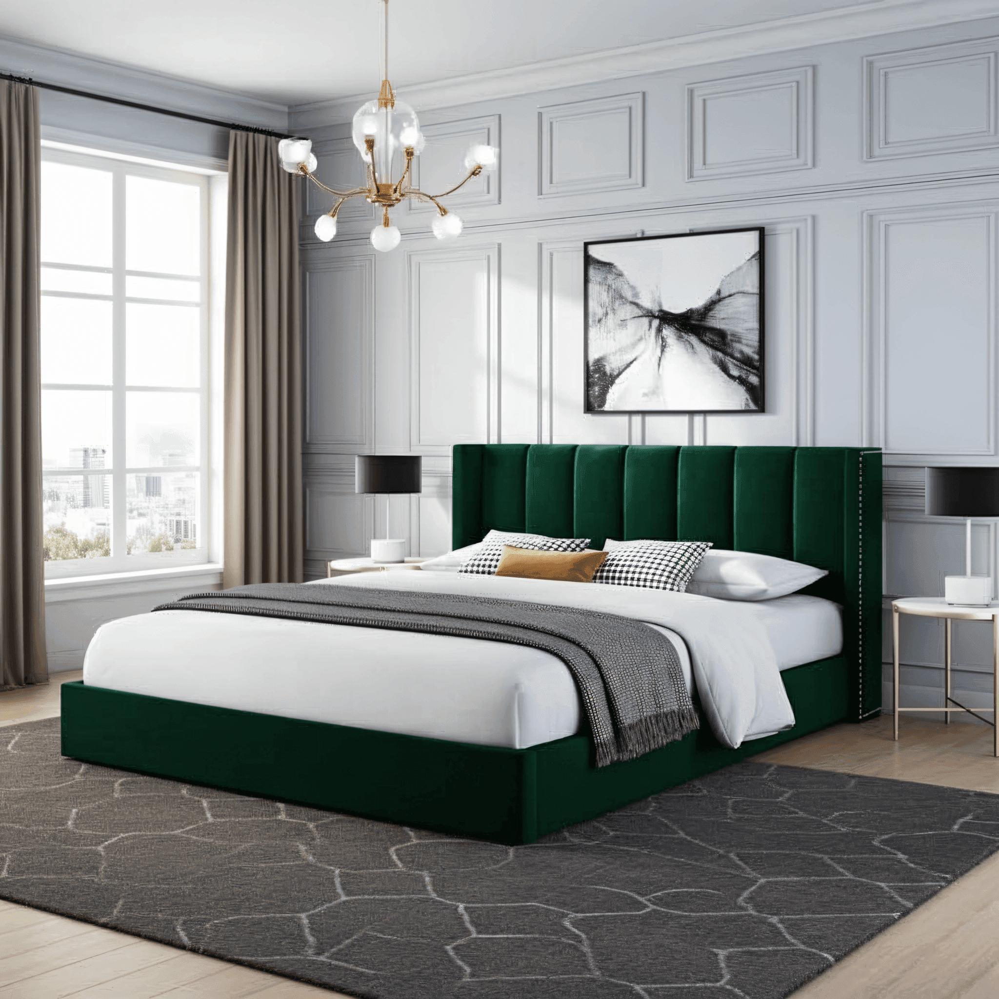 Francis Wingback Bed Frame – Chesterfield Upholstered Wingback Bed