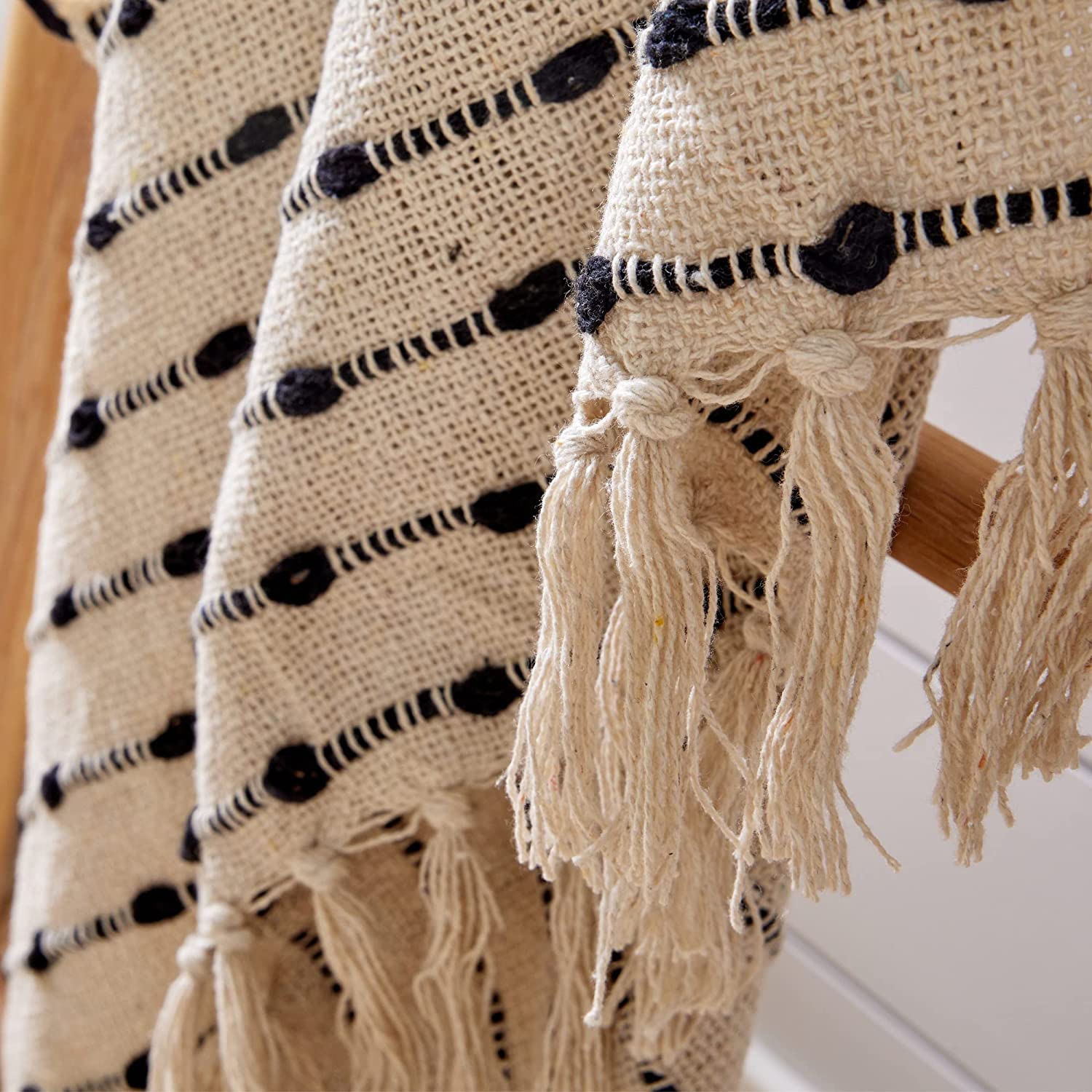 Fes Super Soft Eco-Friendly Recycled Cotton Throw Blanket Lightweight Sofa Bed Chair Decor in Calming Colours by OLIVIA ROCCO