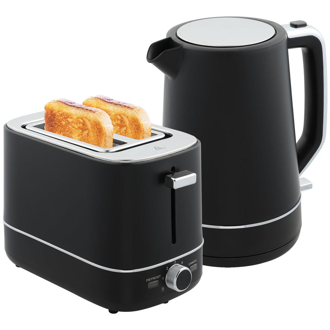 HOMCOM 1.7L 3000W Fast Boil Electric Kettle and 2 Slice Toaster Set