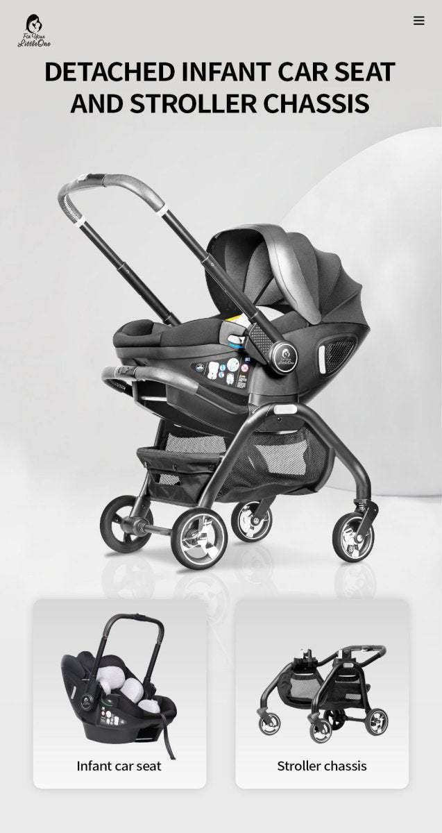 For Your Little One Qubi Infant Car Seat & Stroller & Base - Eclipse Black