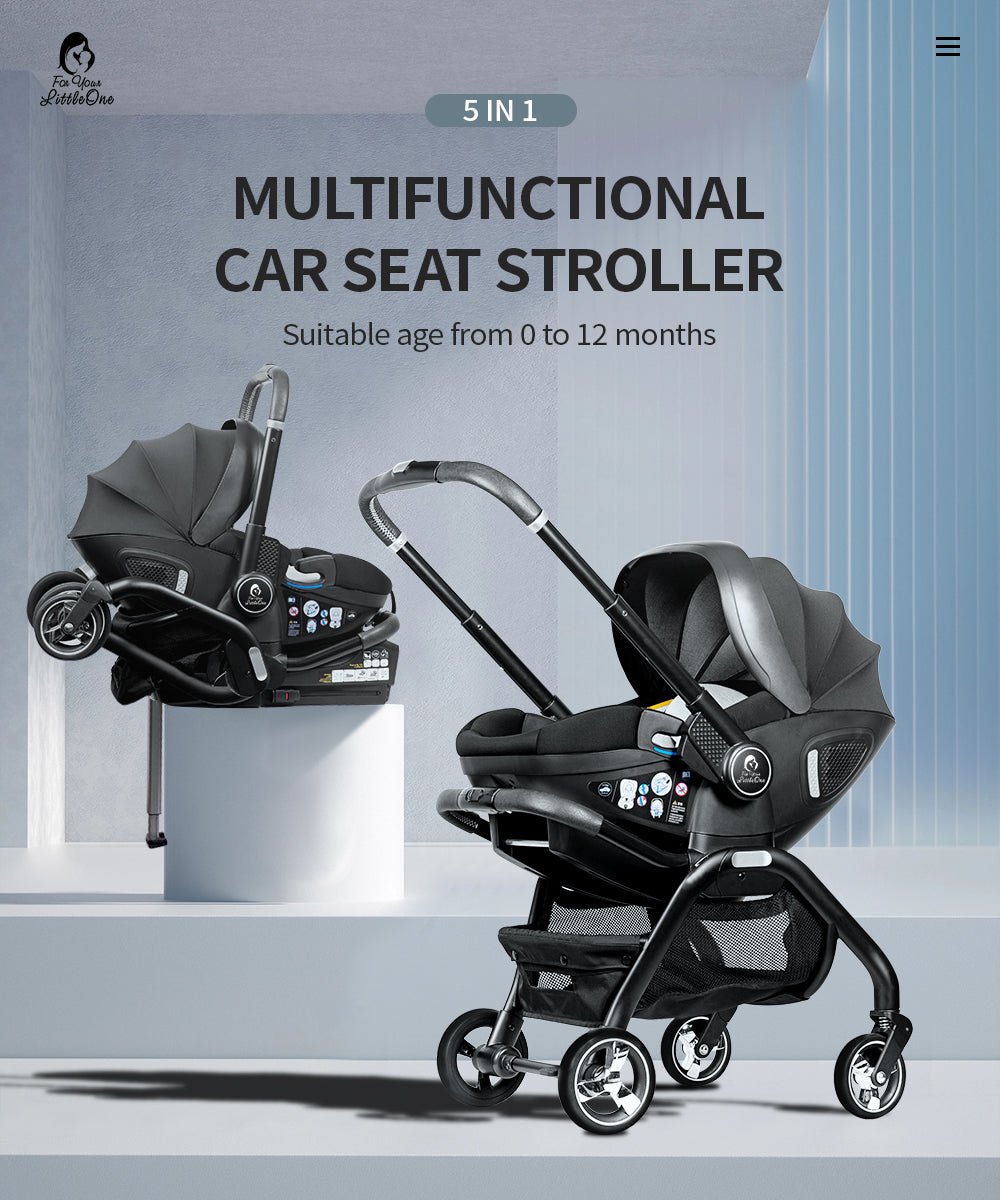 For Your Little One Qubi Infant Car Seat & Stroller & Base - Eclipse Black