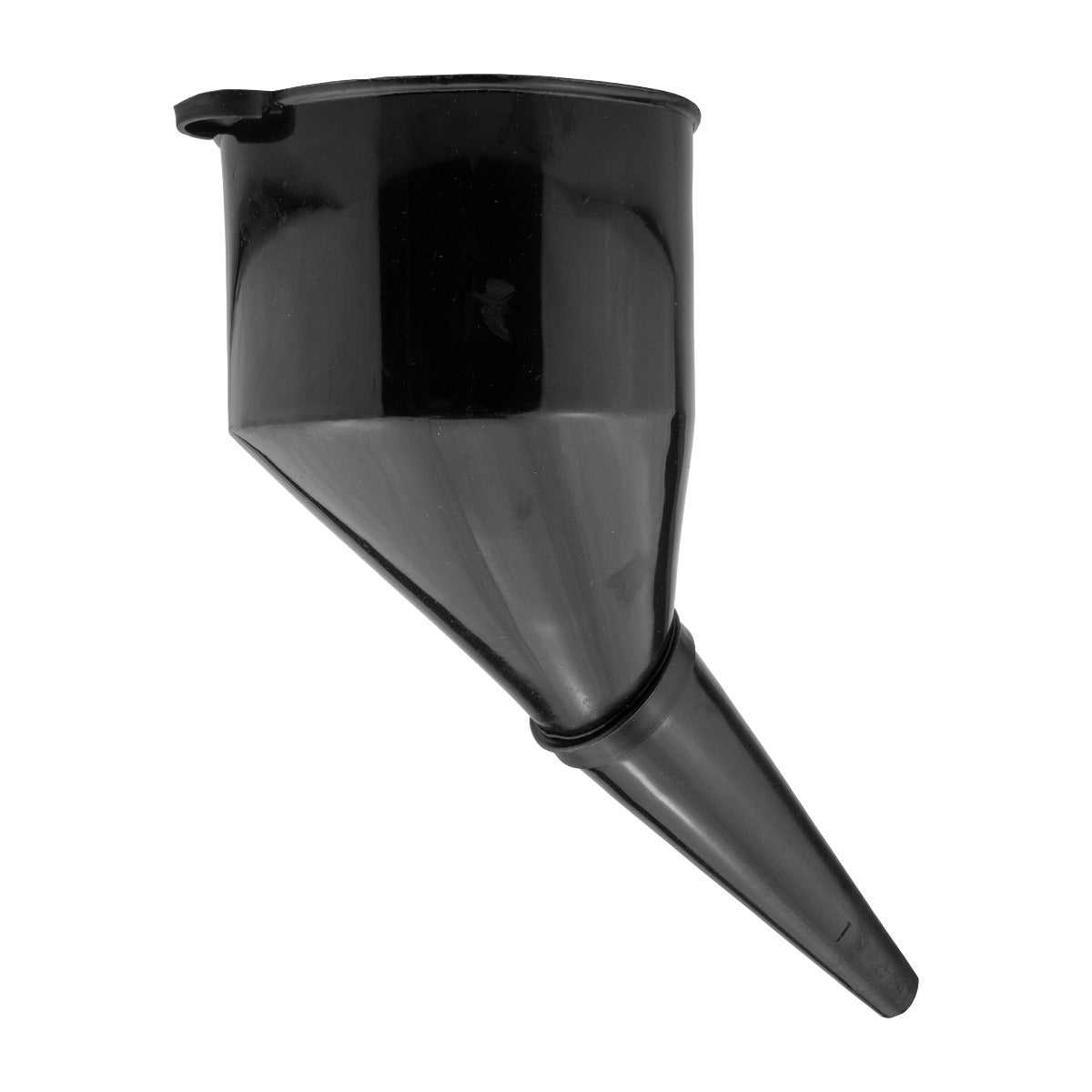 Angled Car Fuel Funnel with Filter, Black