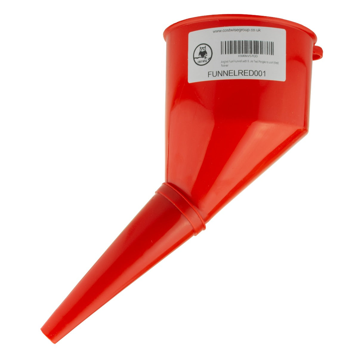 Angled Car Fuel Funnel with Filter, Red