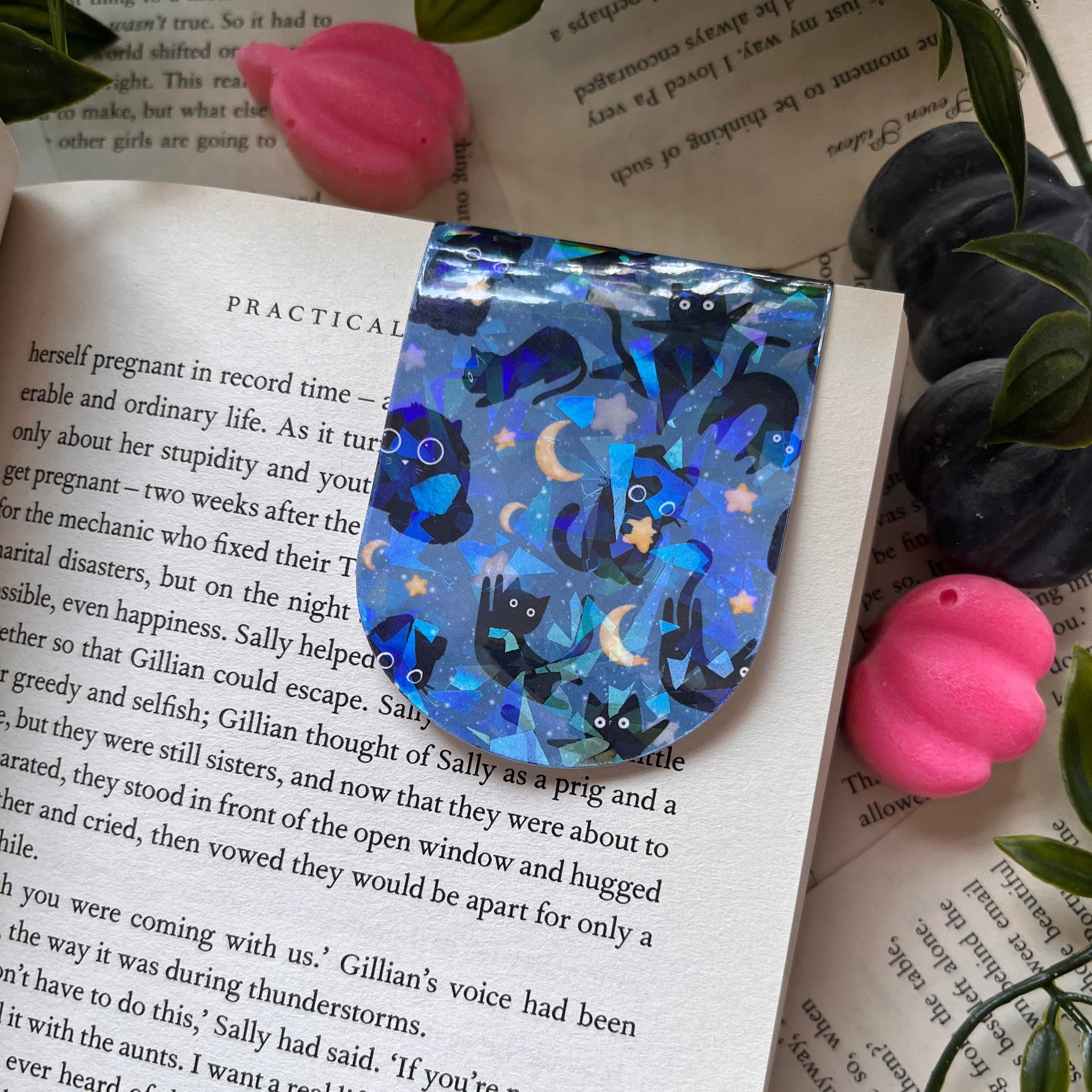 Galactic Cats Blue Magnetic Bookmark