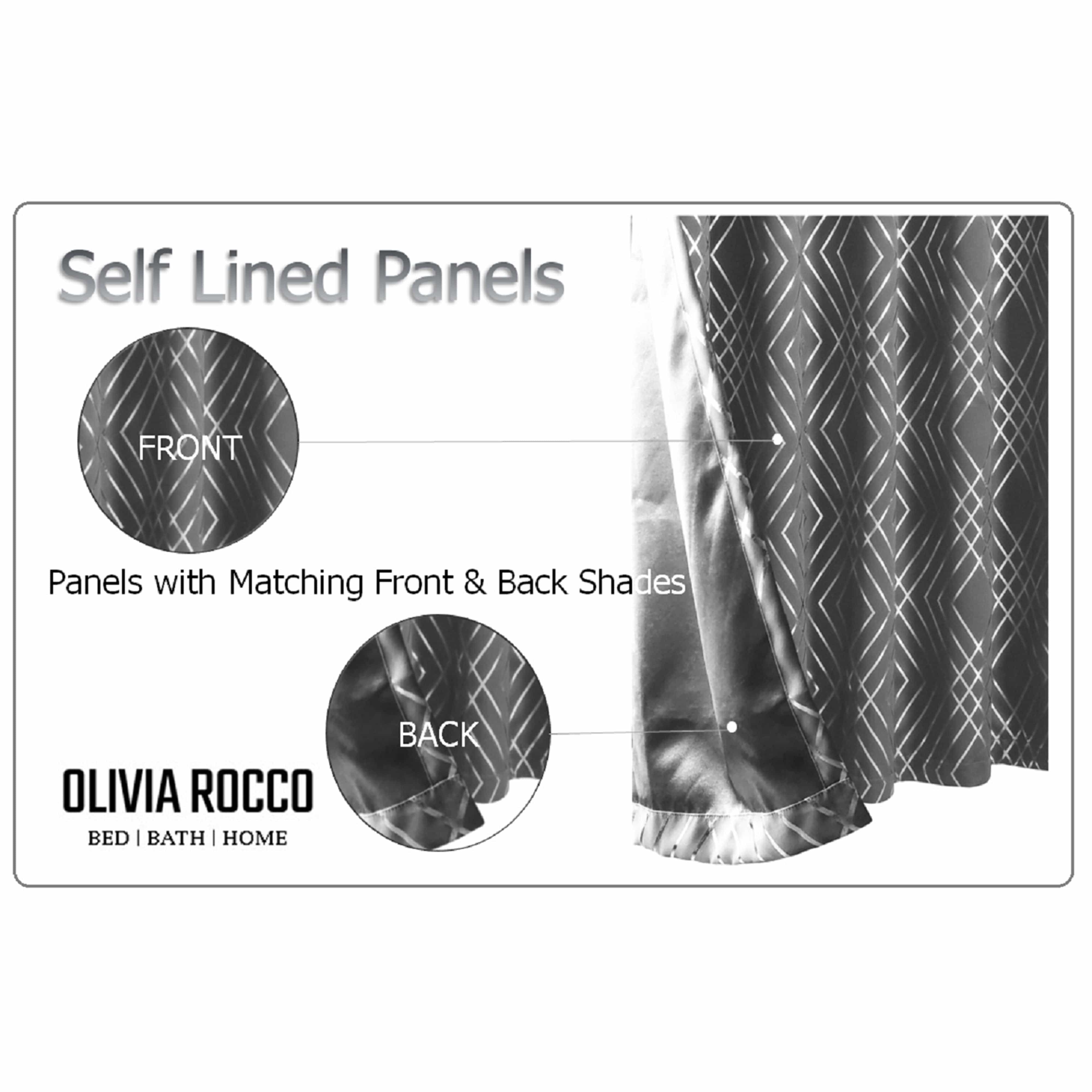 Geometric Silver Sparkle Blackout Curtains Soft Thermal Insulated Eyelet Ring Top Living Room & Bedroom Drapes by OLIVIA ROCCO
