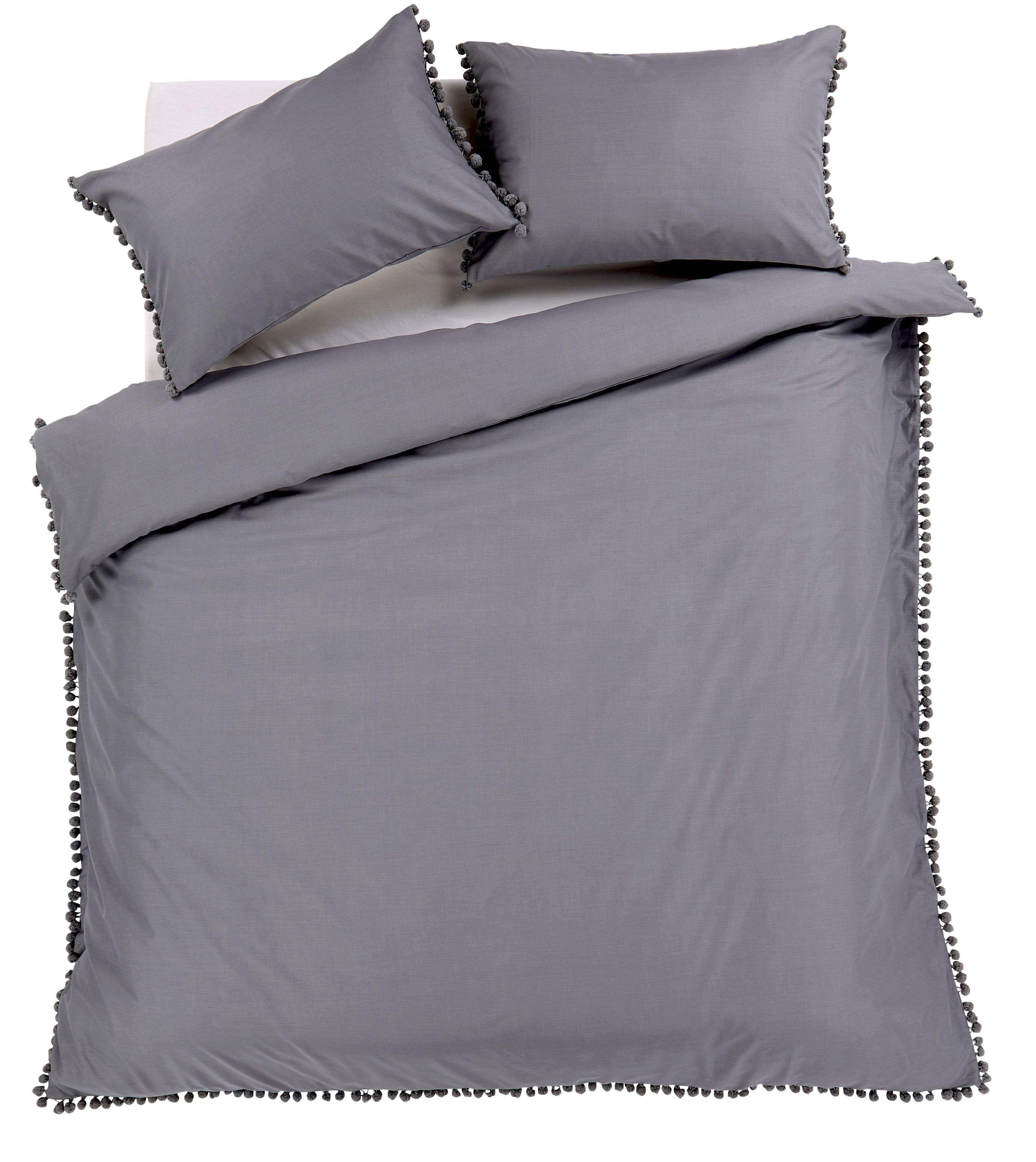 Hand Stitched Pom Pom Cotton Rich Duvet Set Durable Elegant Bedding in Multiple Sizes and Colours Perfect for Master Suites and Guest Rooms by OLIVIA ROCCO