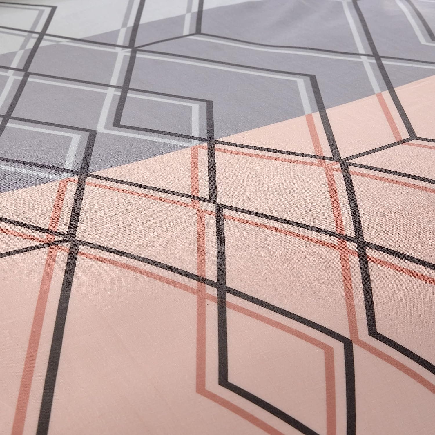 Havanna Geo Reversible Luxury Cotton Blend Duvet Cover Set with Pillowcases in Pink and Teal Single Double King by OLIVIA ROCCO