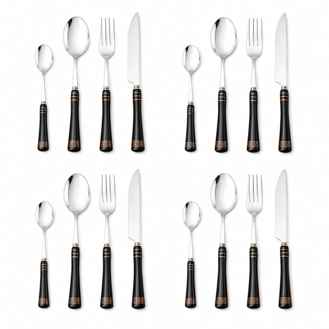 Heritage Gold 16-Piece Cutlery Set – Black