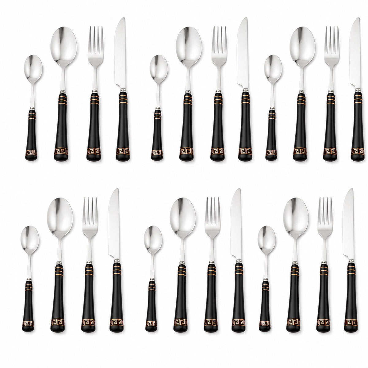 Heritage Gold 24-Piece Cutlery Set – Black
