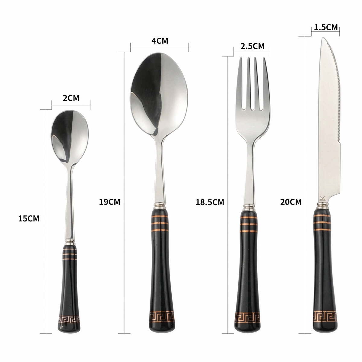 Heritage Gold 16-Piece Cutlery Set – Black