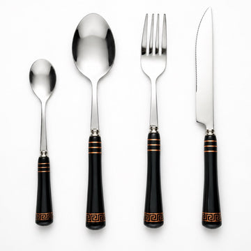 Heritage Gold 24-Piece Cutlery Set – Black