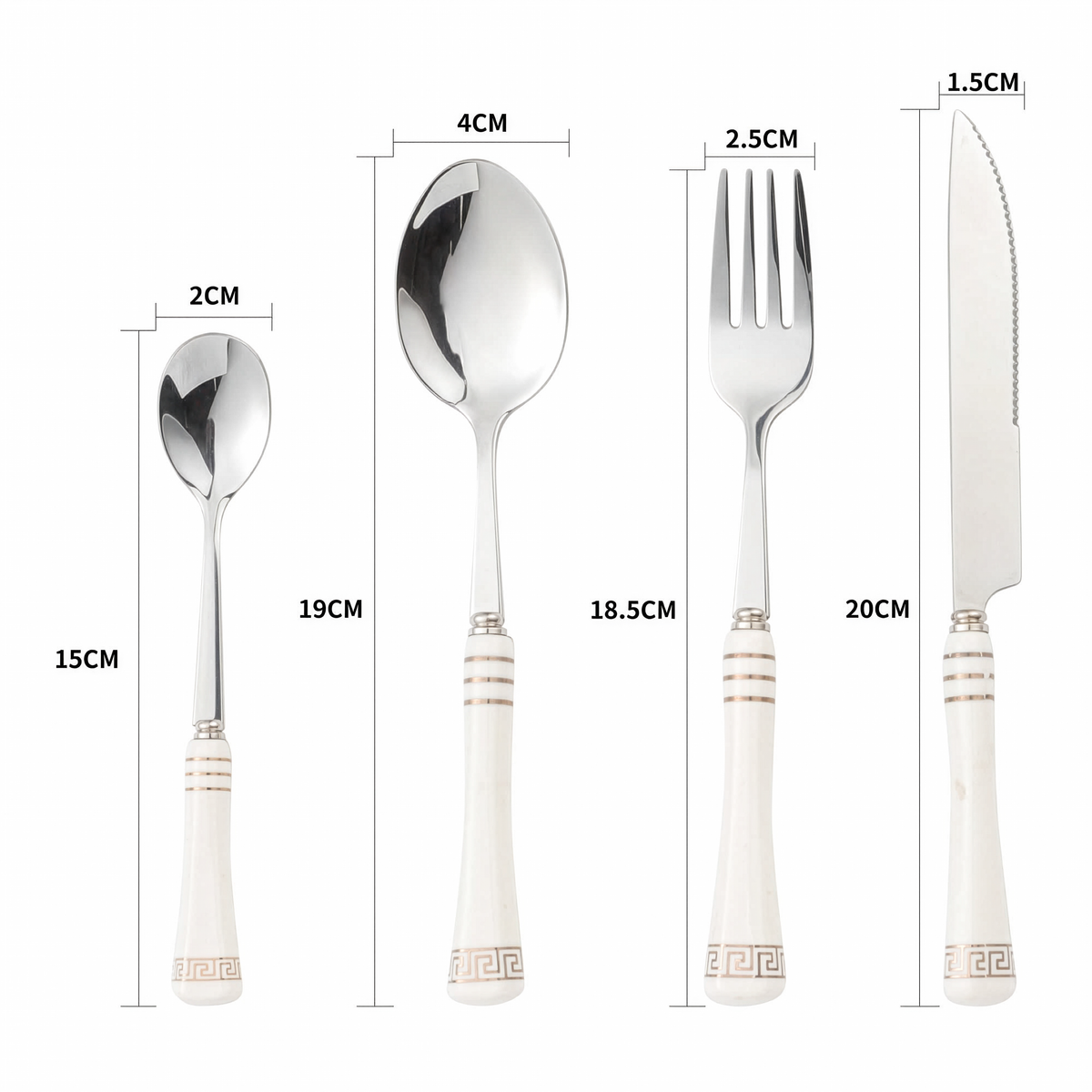 Heritage Gold 24-Piece Cutlery Set – White