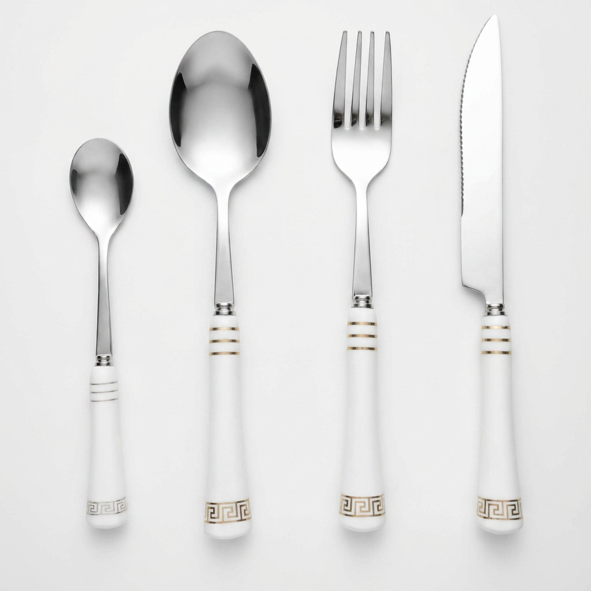 Heritage Gold 16-Piece Cutlery Set – White