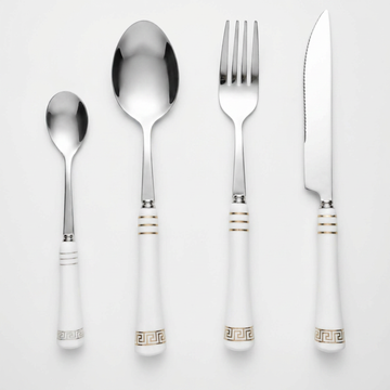 Heritage Gold 16-Piece Cutlery Set – White