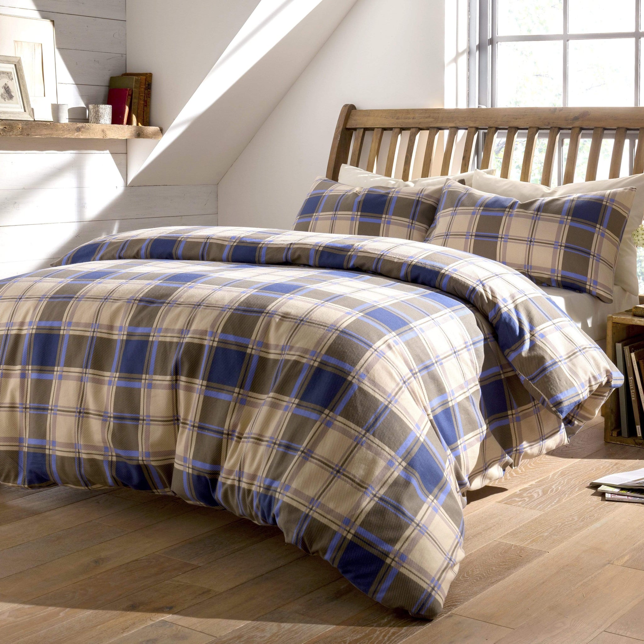 Highland Tartan Luxurious Duvet Set Super Soft Brushed Cotton Flannel Bedding OEKO-TEX Certified Elegant Quilt Cover for Master Suite or Guest Room by OLIVIA ROCCO