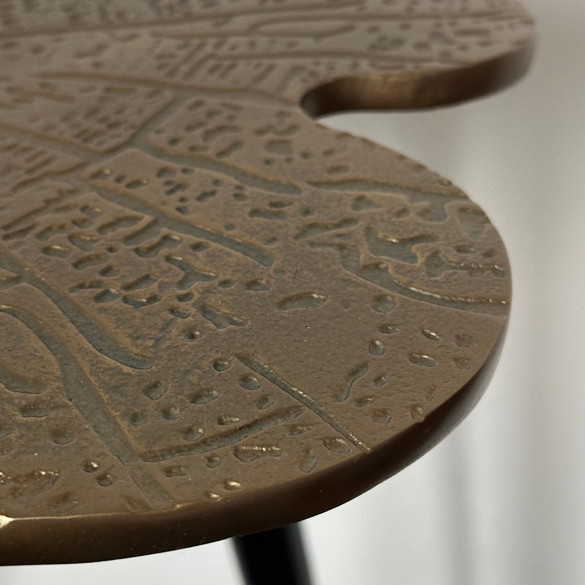 Bronze Brass Leaf Bedside Coffee Side Table