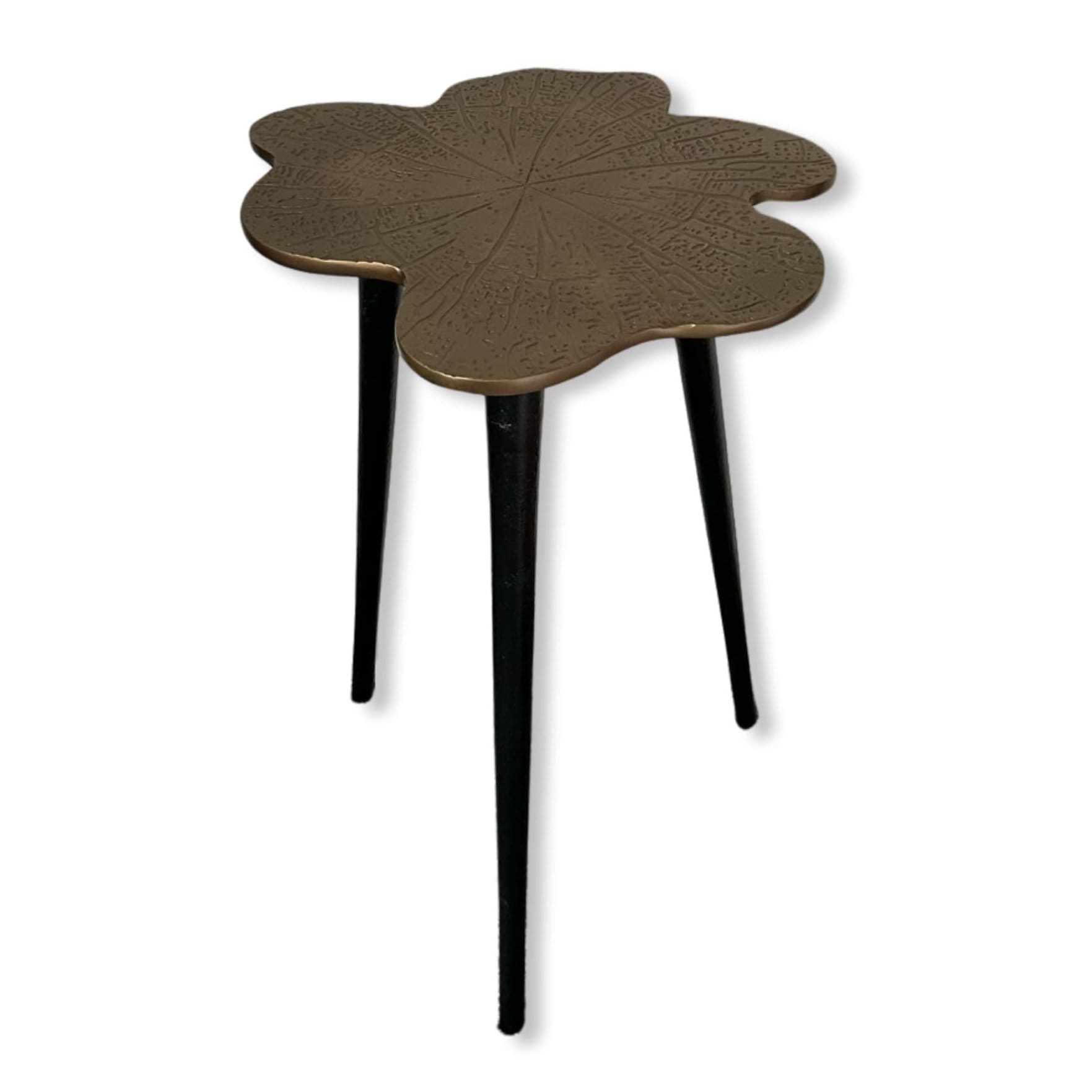 Bronze Brass Leaf Bedside Coffee Side Table