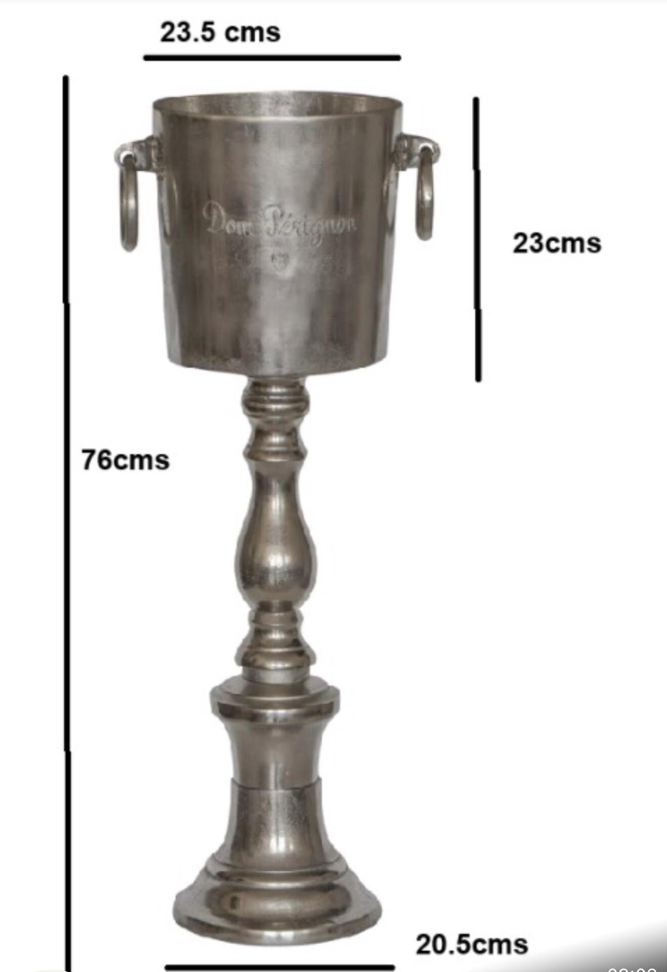 Dom Perignon ~ Solid Cast Engraved Champagne Large Standing Ice Bucket | Wine Cooler Bath