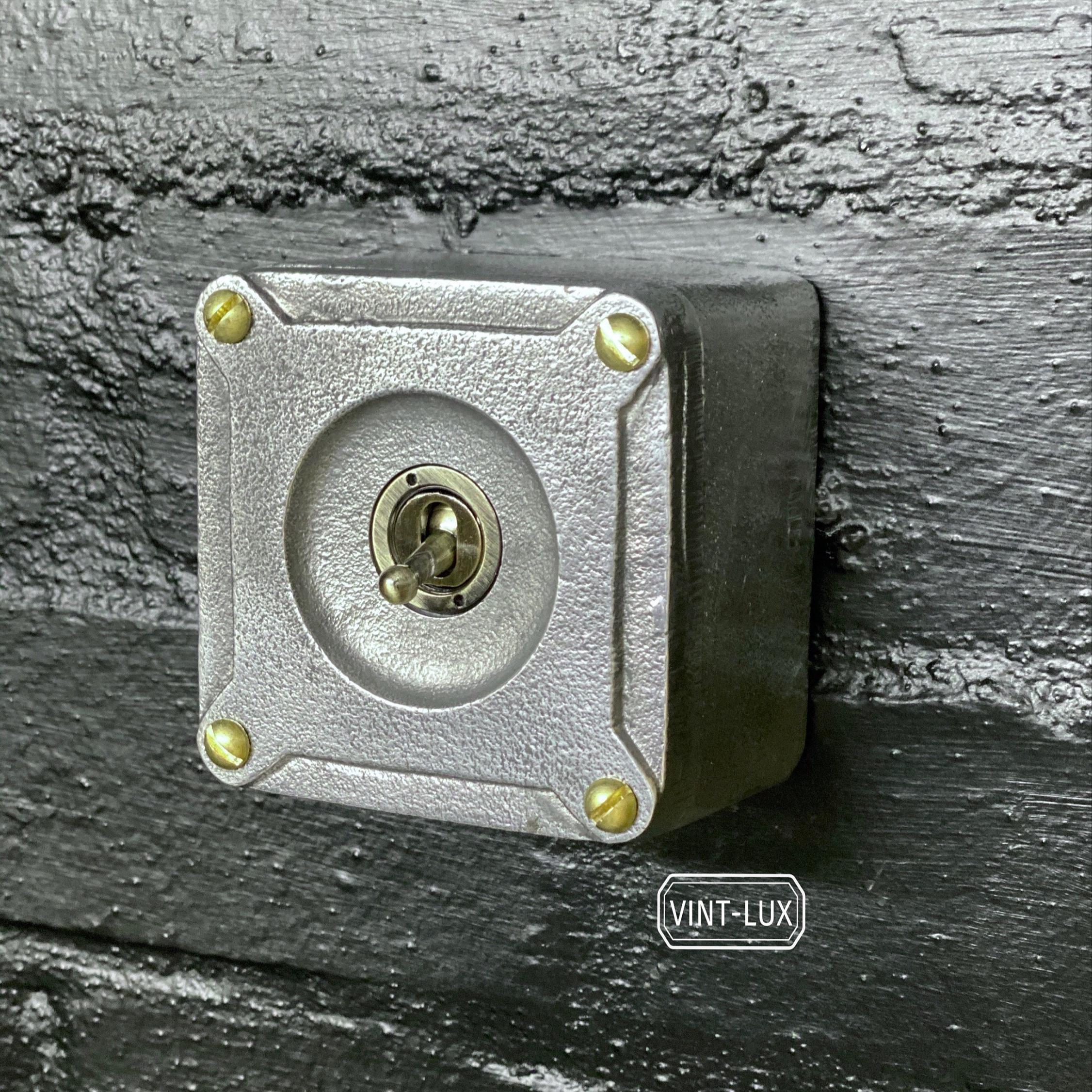 Single Gang 2 Way Conduit Surface Mounting Light Switch Solid Cast Metal Industrial ~ BS EN Approved Vintage Britmac Style