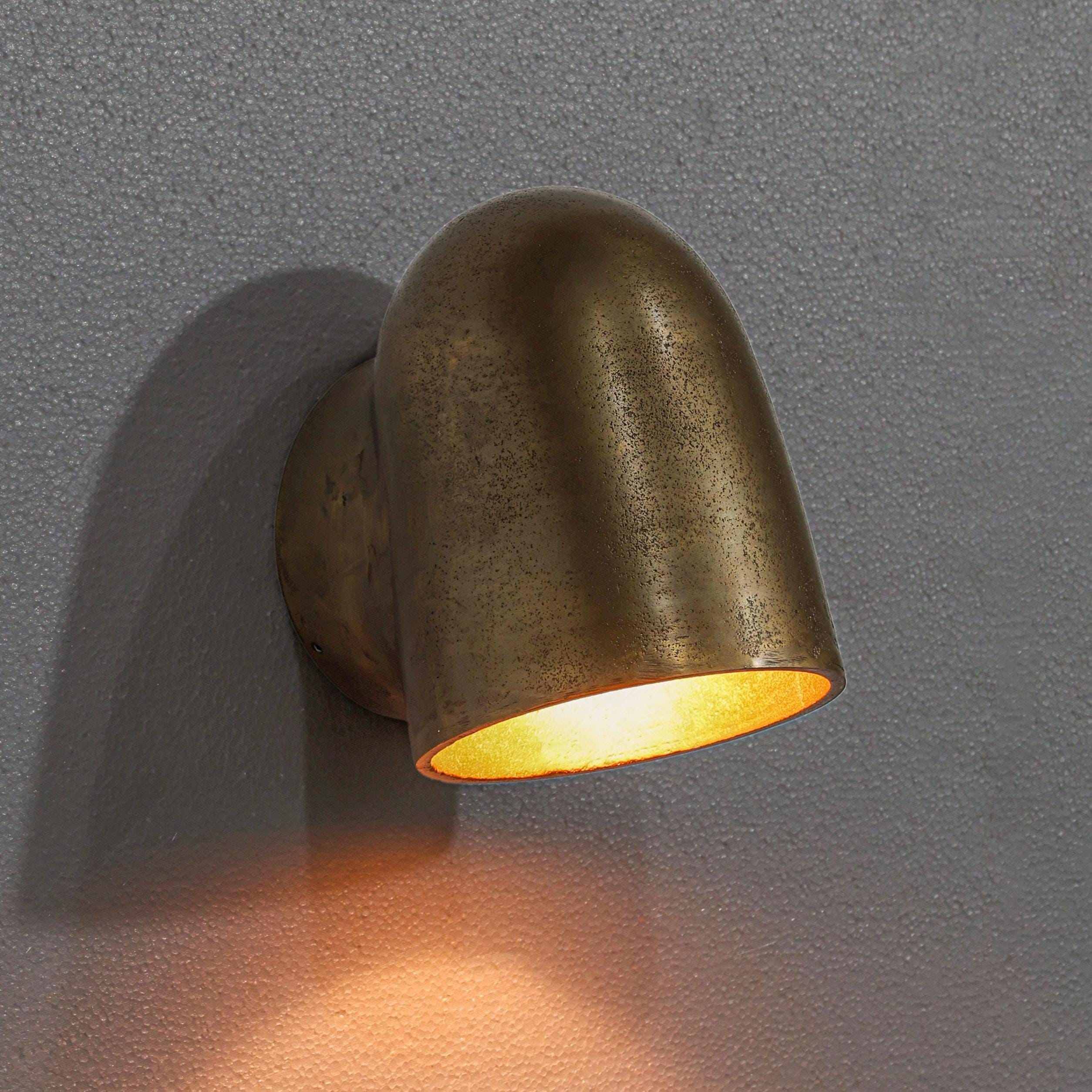 Hopton - Anitque Brass Mast Down Light Solid Cast Wall Sconce