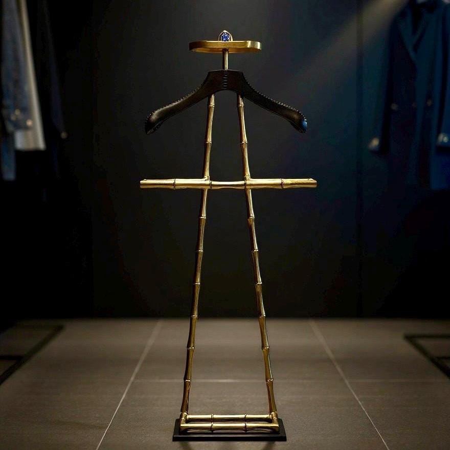Luxury Dressboy Vintage Brass / Black 50.5 x 31 x H. 117 cm - Clothes Rack Coat Rack Suit Stand Mute Servant Gentleman - Luxury Accessories