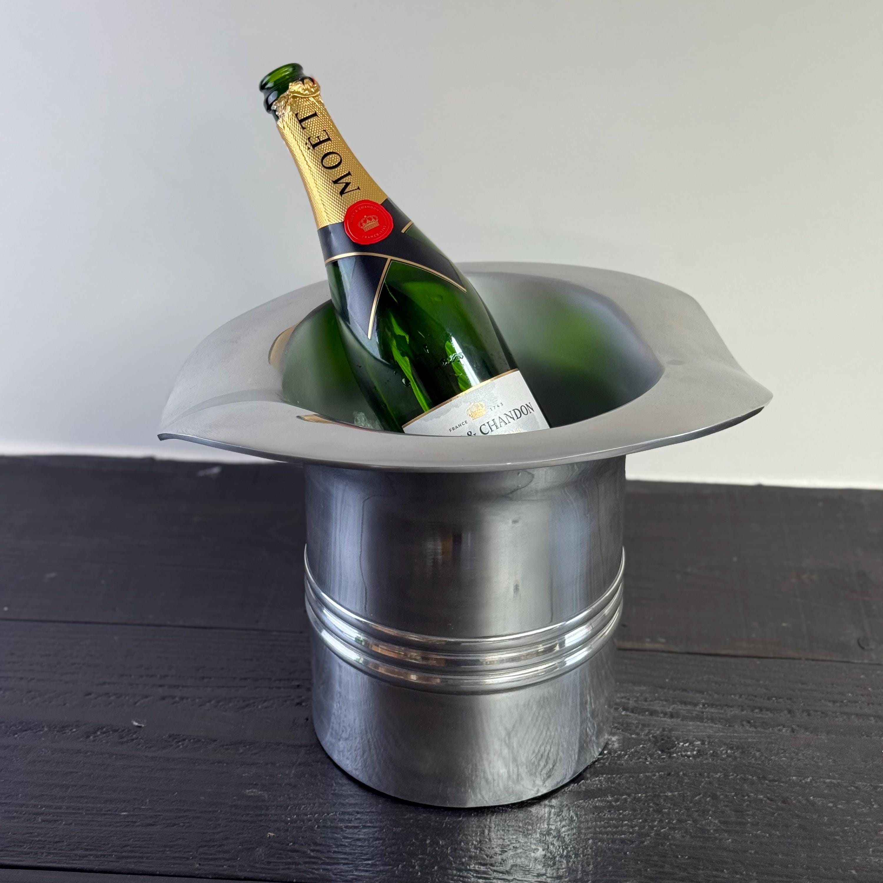 Top Hat XL ~ Solid Cast Champagne Ice Bucket - Wine Cooler Bath