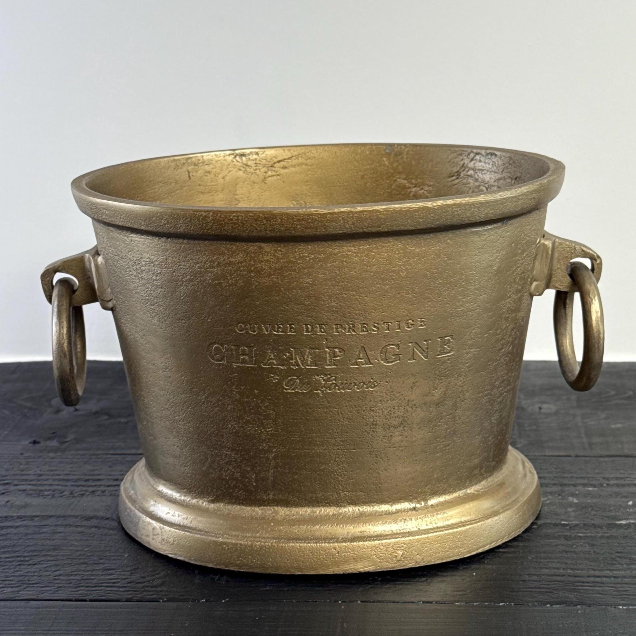 Antique Brass Great Gatsby ~ Solid Cast Engraved Champagne Ice Bucket | Wine Cooler