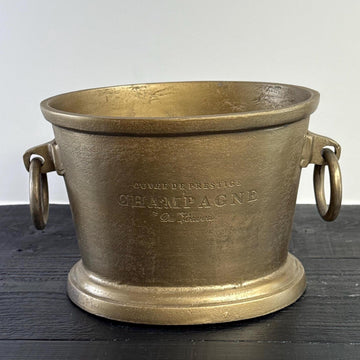 Antique Brass Great Gatsby ~ Solid Cast Engraved Champagne Ice Bucket | Wine Cooler
