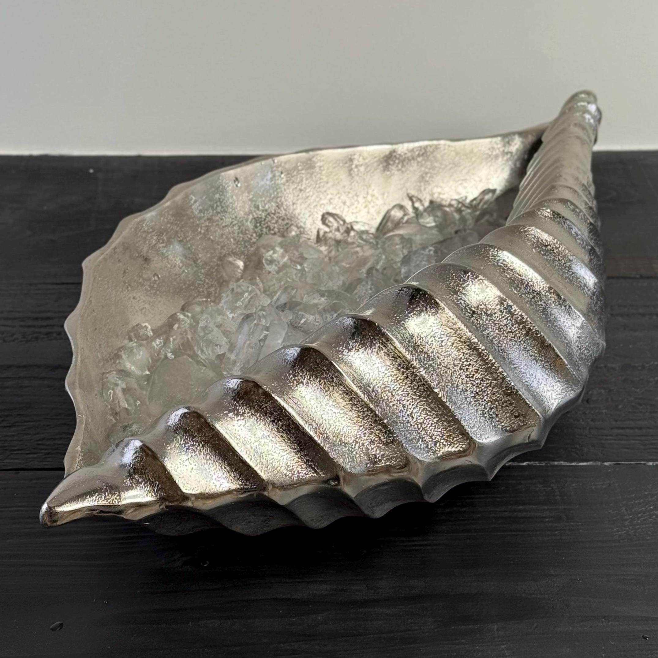 Clamshell Solid Cast Champagne Ice Bucket - Wine Cooler