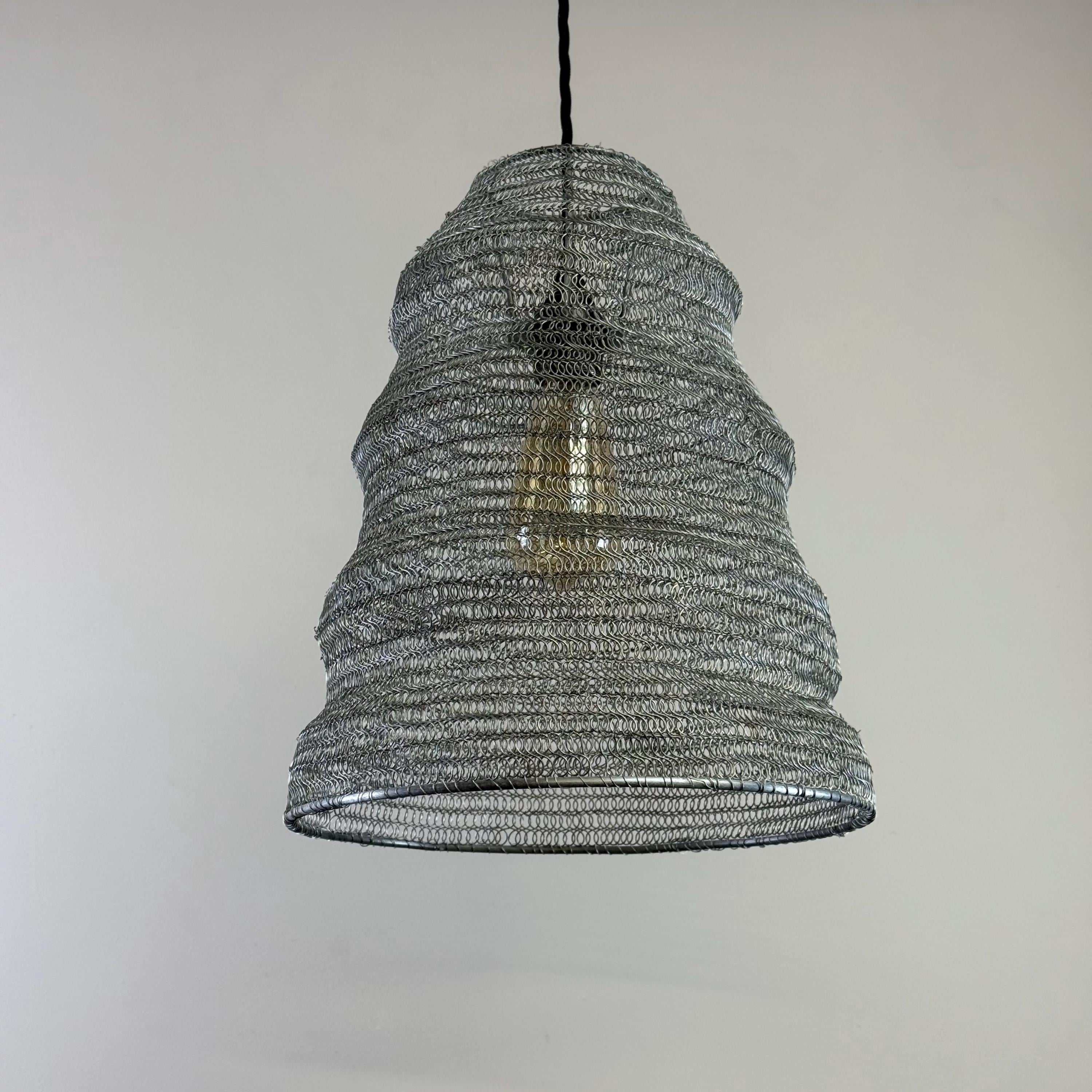 Walton ~ Beehive Large Silver Wire Mesh Lampshade Pendant Ceiling Light