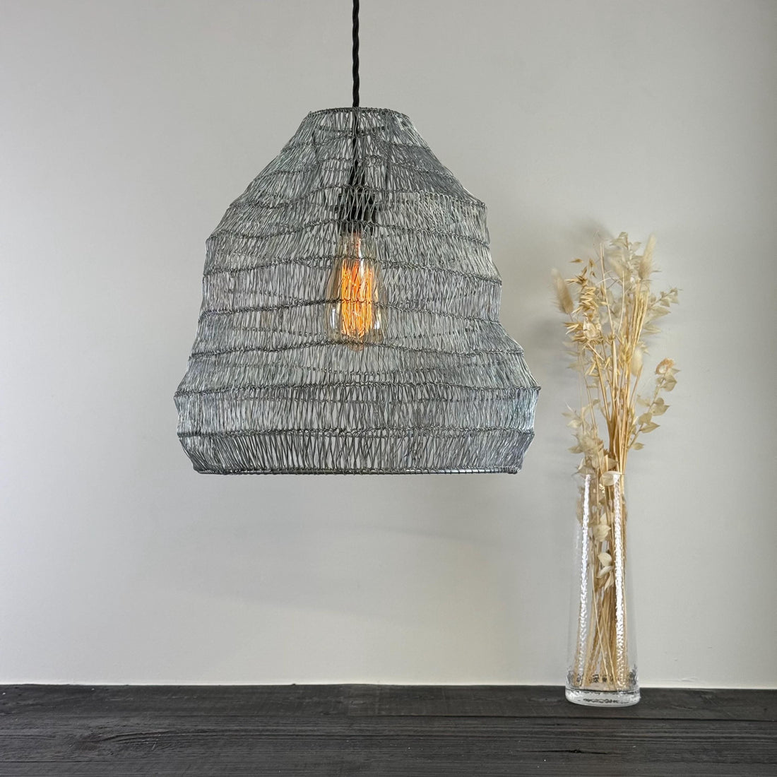 Walton ~ Beehive Large Silver Wire Mesh Lampshade Pendant Ceiling Light