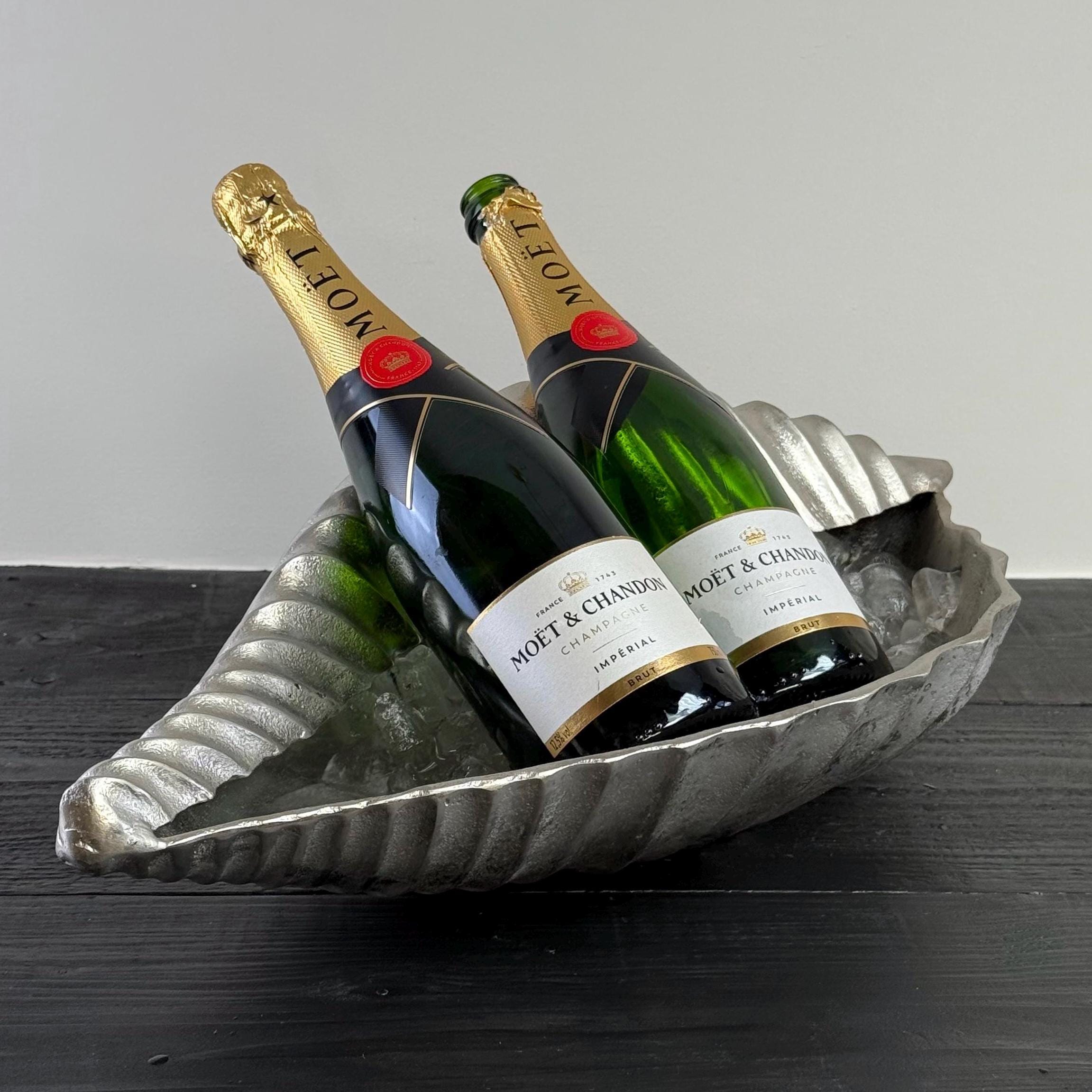 Clamshell Solid Cast Champagne Ice Bucket - Wine Cooler
