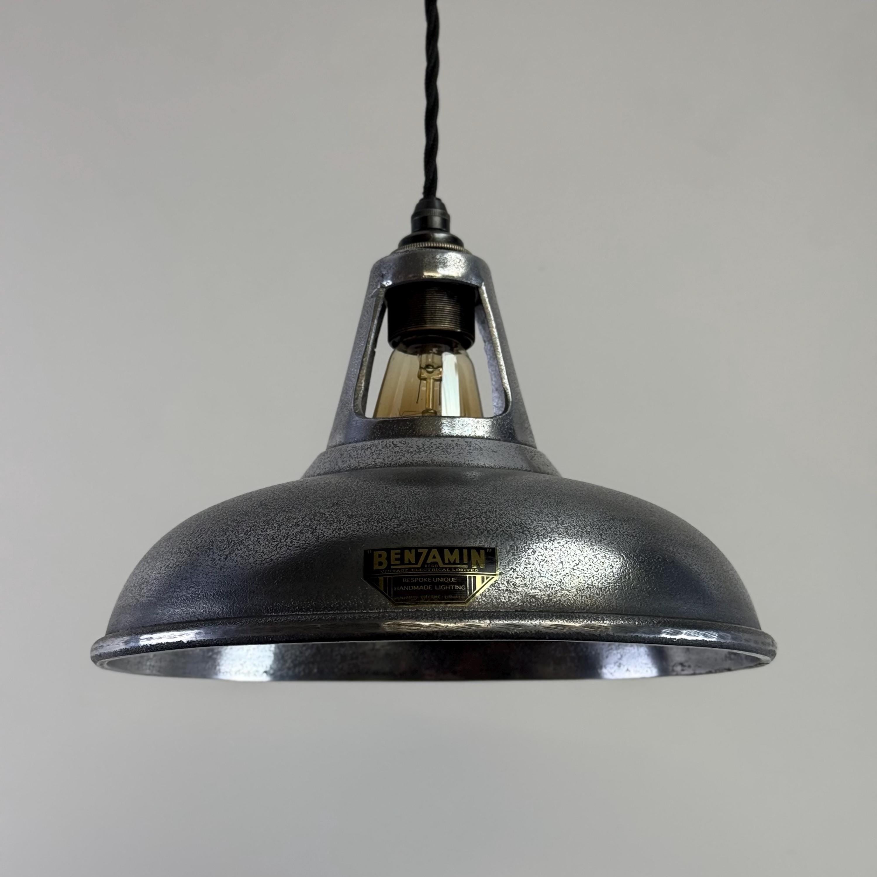 Cawston - Silver Solid Cast Aluminium Lampshade Pendant Set Light - 11 Inch