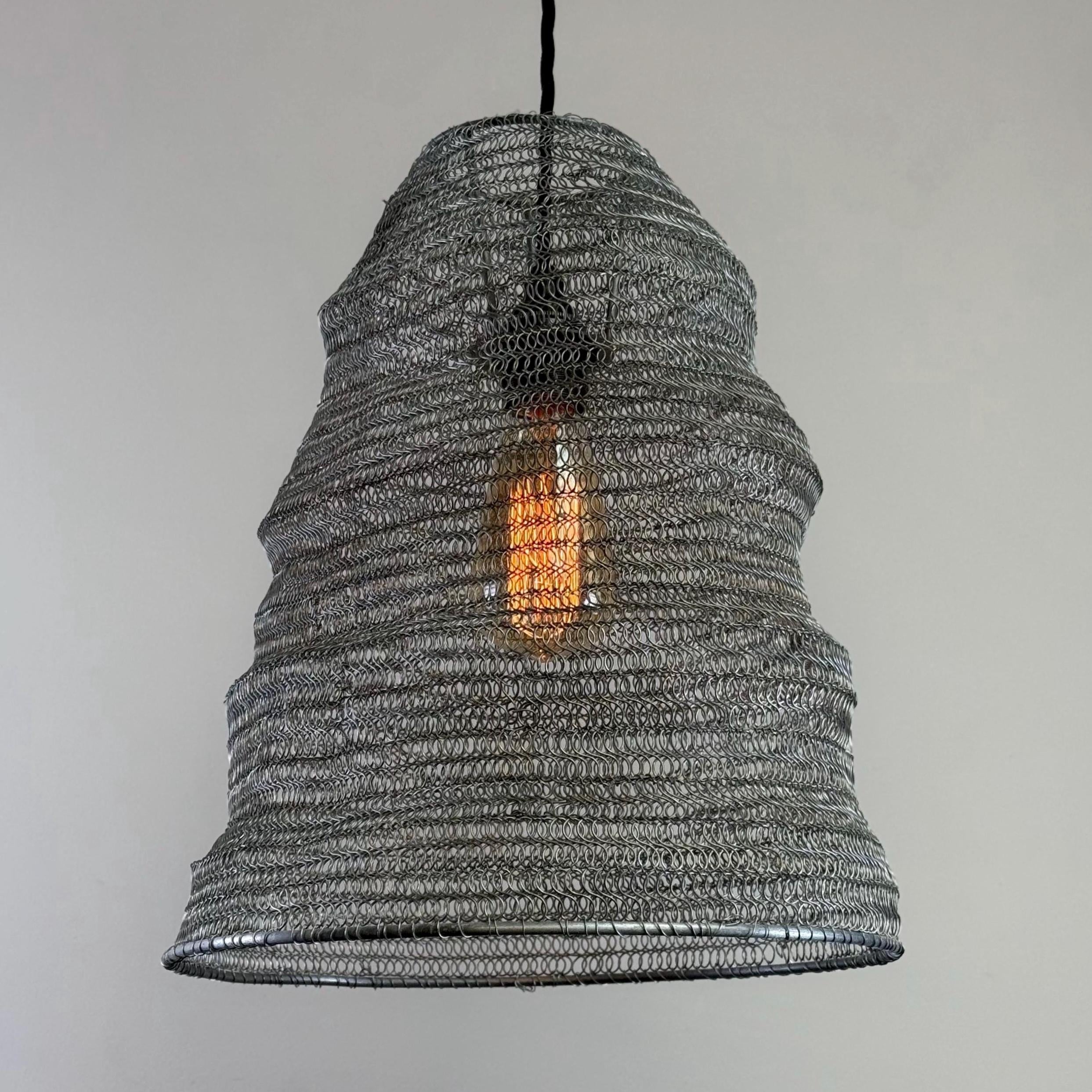 Walton ~ Beehive Large Silver Wire Mesh Lampshade Pendant Ceiling Light