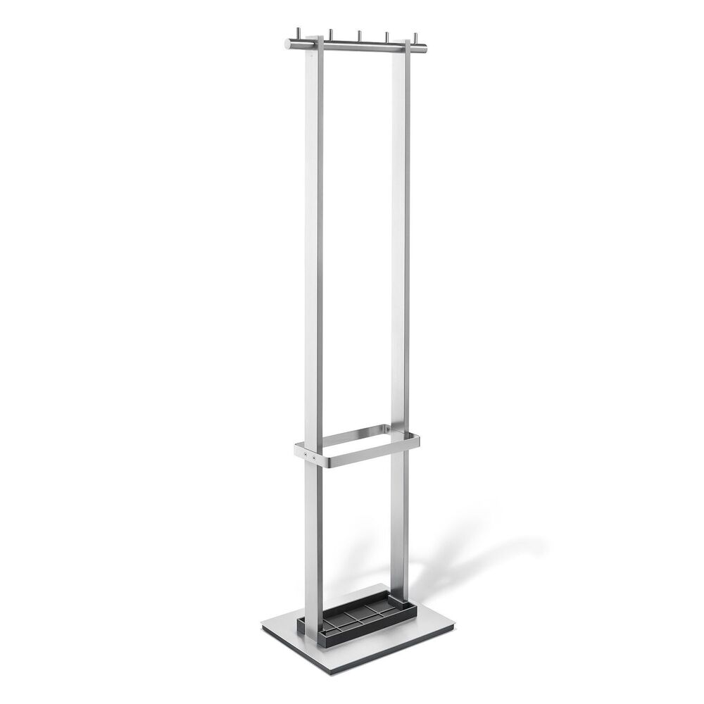 Zack Vestor Premium Brushed Stainless Steel Coat Rack Stand with Umbrella Holder 50684