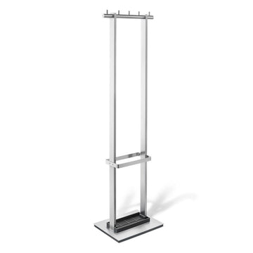 Zack Vestor Premium Brushed Stainless Steel Coat Rack Stand with Umbrella Holder 50684