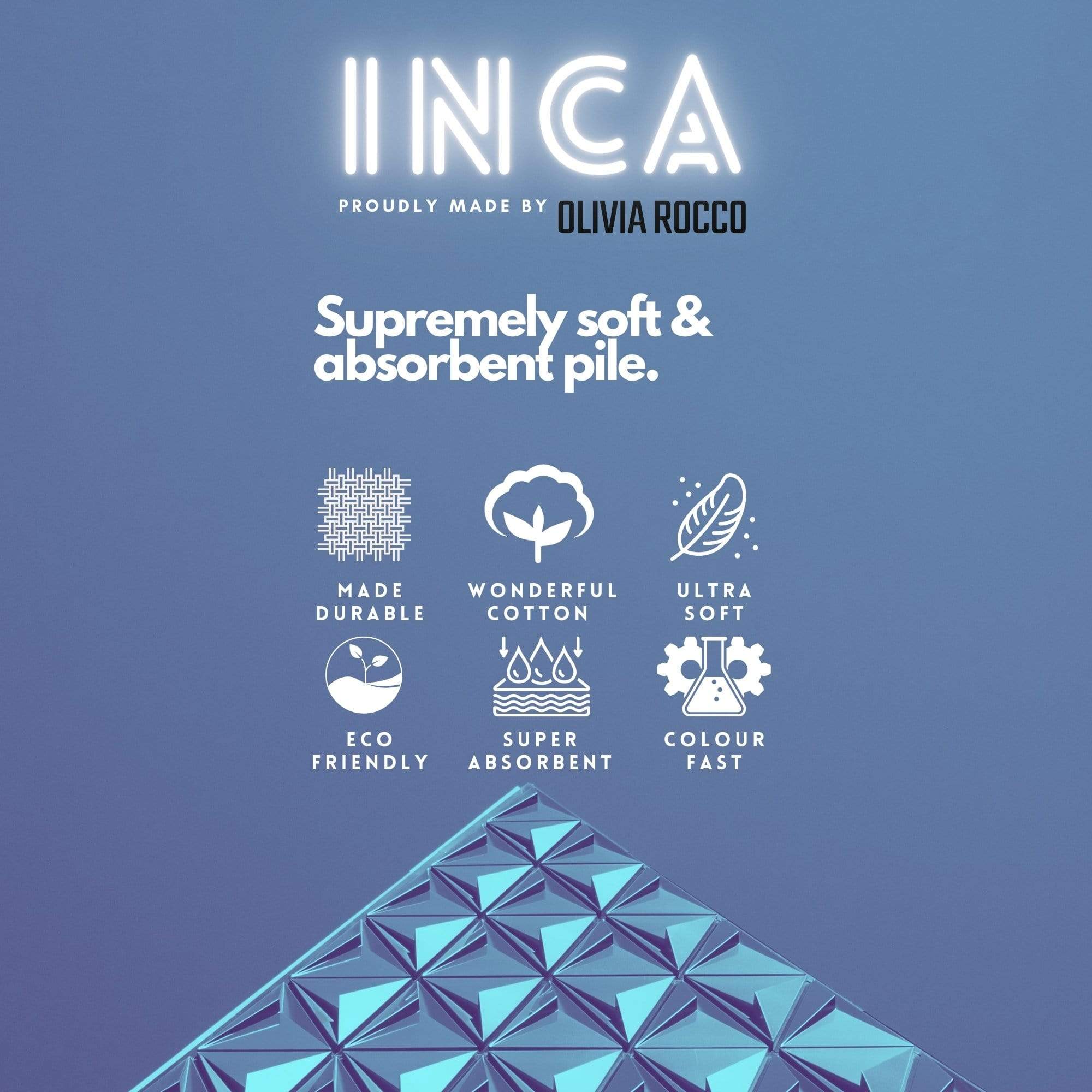 Inca Diamond Jacquard Luxury Soft Absorbent 600GSM Cotton Towels Bath Sheets Hand Towels Bath Towels Durable OEKO-TEX Certified Made in England by OLIVIA ROCCO