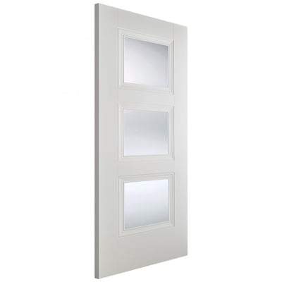 Amsterdam White Primed 3 Glazed Clear Bevelled Light Panels - 1981mm x 762mm