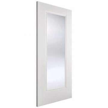 Eindhoven White Primed 1 Glazed Clear Bevelled Light Panel - 1981mm x 686mm