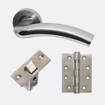 Jupiter Polished Chrome/Satin Chrome Handle Hardware Pack Privacy