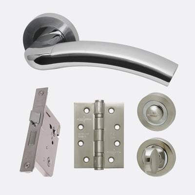 Jupiter Polished Chrome/Satin Chrome Handle Hardware Pack Privacy