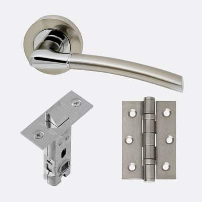 Mercury Chrome/Satin Nickel Handle Hardware Pack Privacy