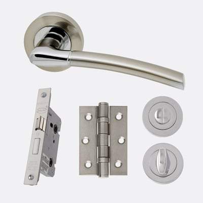Mercury Chrome/Satin Nickel Handle Hardware Pack Privacy