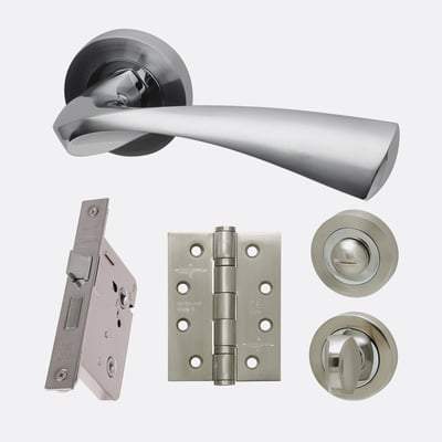 Pluto Polished Chrome/Satin Chrome Handle Hardware Pack Privacy