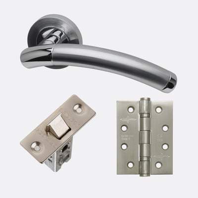 Saturn Polished Chrome/Satin Chrome Handle Hardware Pack Standard