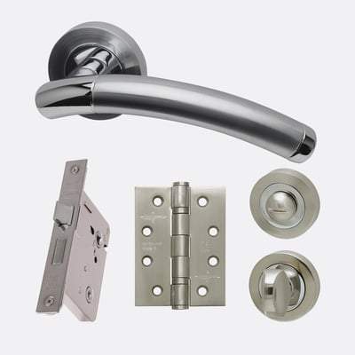 Saturn Polished Chrome/Satin Chrome Handle Hardware Pack Standard