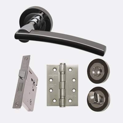 Sirus Polished Chrome/Black Chrome Handle Hardware Pack Privacy