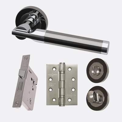 Vega Polished Chrome/Black Chrome Handle Hardware Pack Privacy