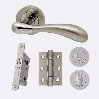 Venus Polished Chrome/Satin Nickel Handle Hardware Handle Pack Privacy